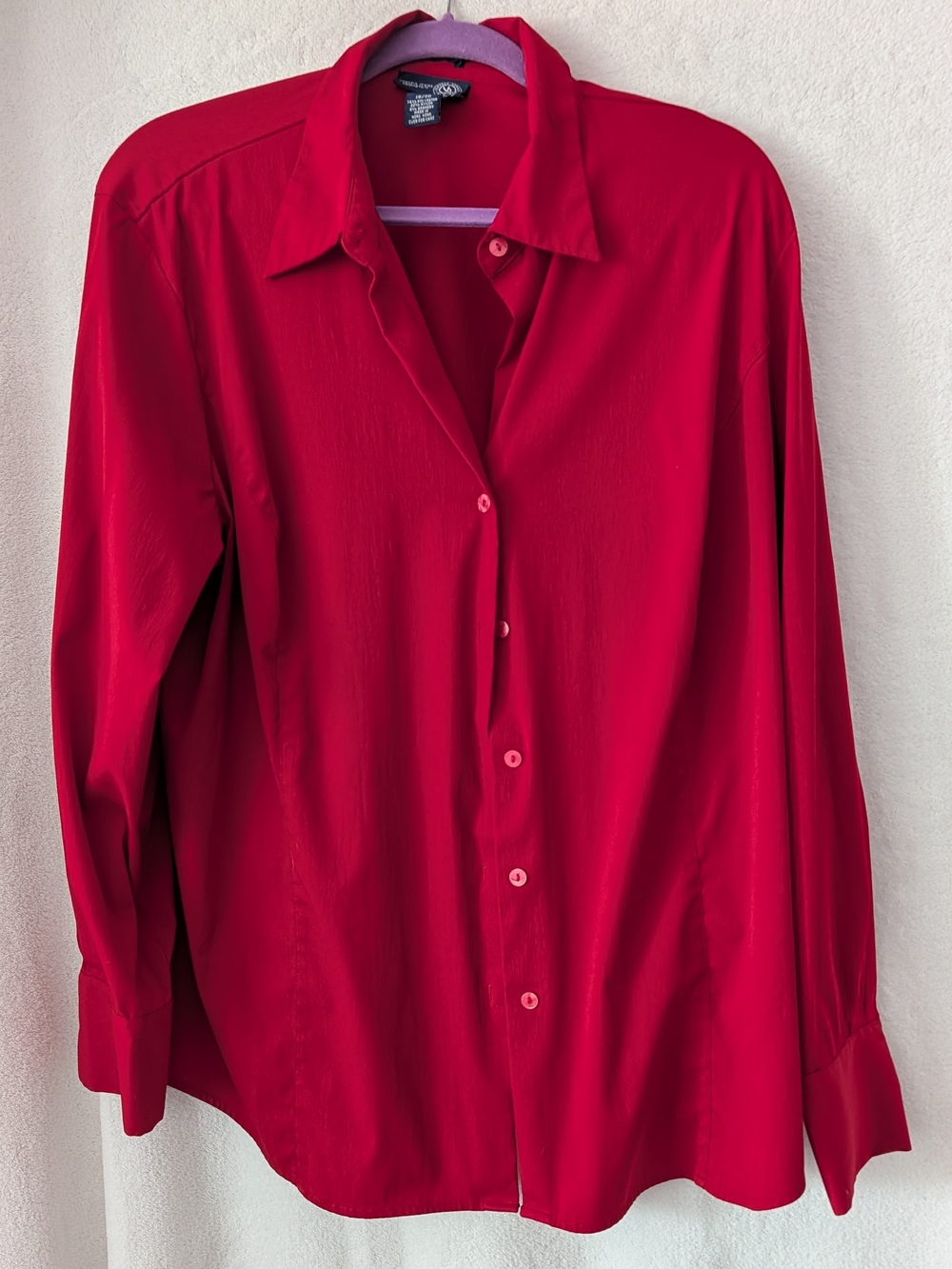 St. John's Bay Men's Bright Red Long-Sleeve Button Down Shirt